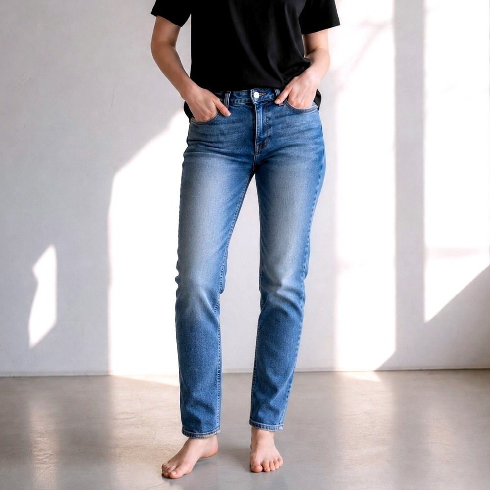 Lucky Brand Ava Skinny Jeans Womens 2/26 Regular Blue Denim Mid Rise Stretch